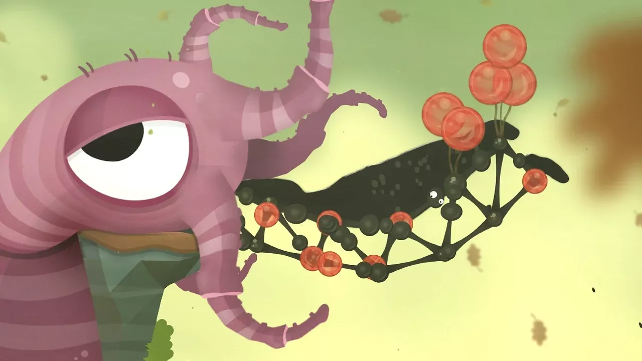 Ein Tentakelwesen in World of Goo 2.