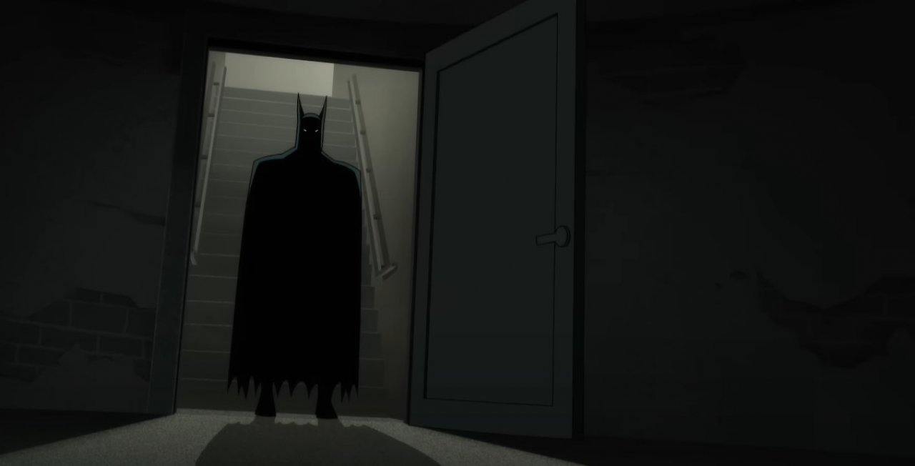 Batman betritt einen dunklen Raum