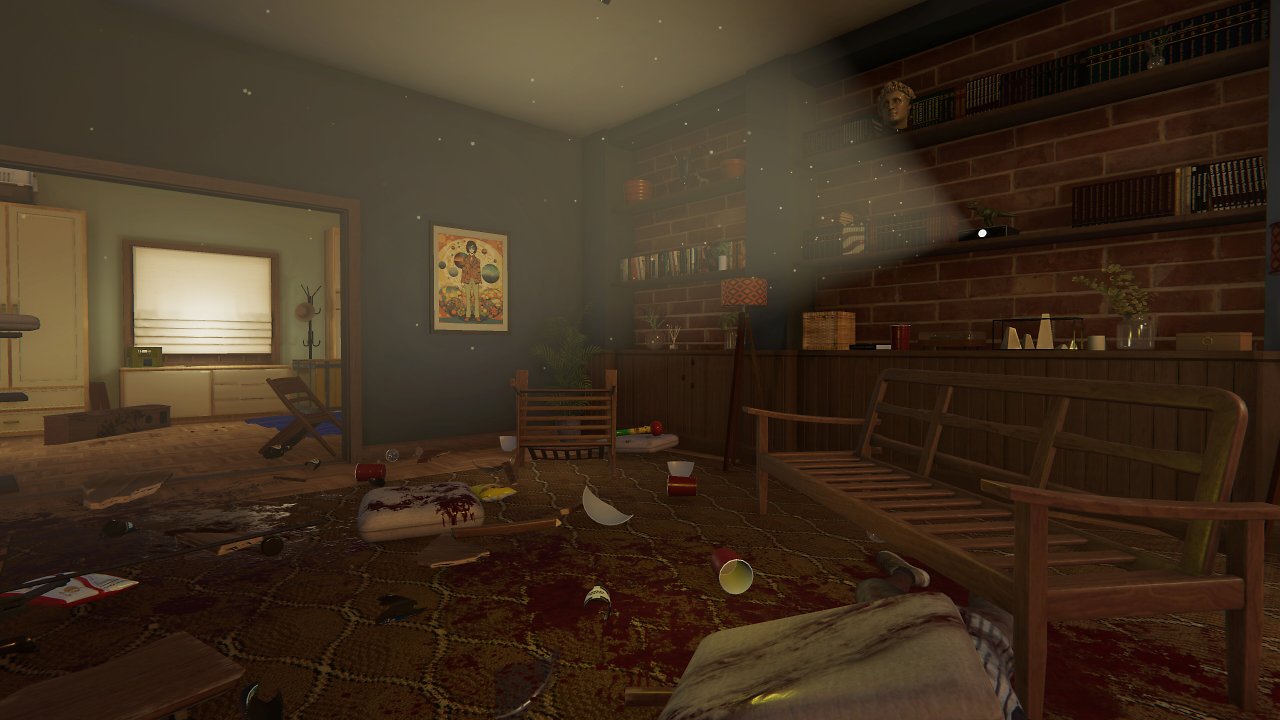 Eine chaotische Wohnung aus dem Crime Scene Cleaner