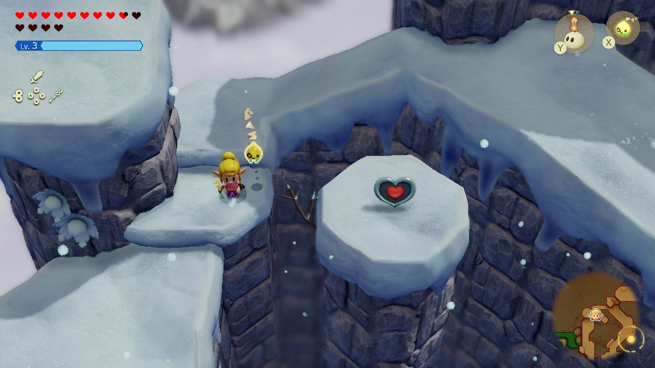 Zelda Echoes of Wisdom Herzteil Hebra Schneeballpfad