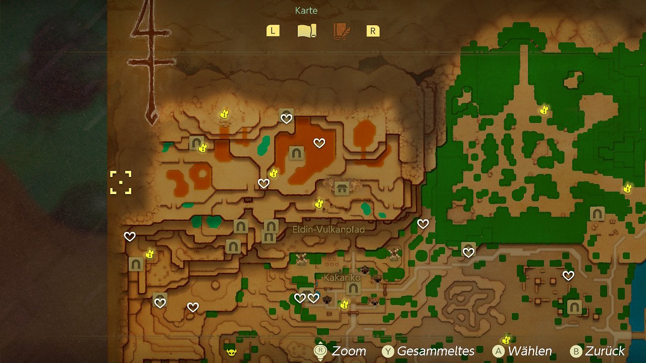 Zelda Echoes of Wisdom Karte Herzteile Eldin