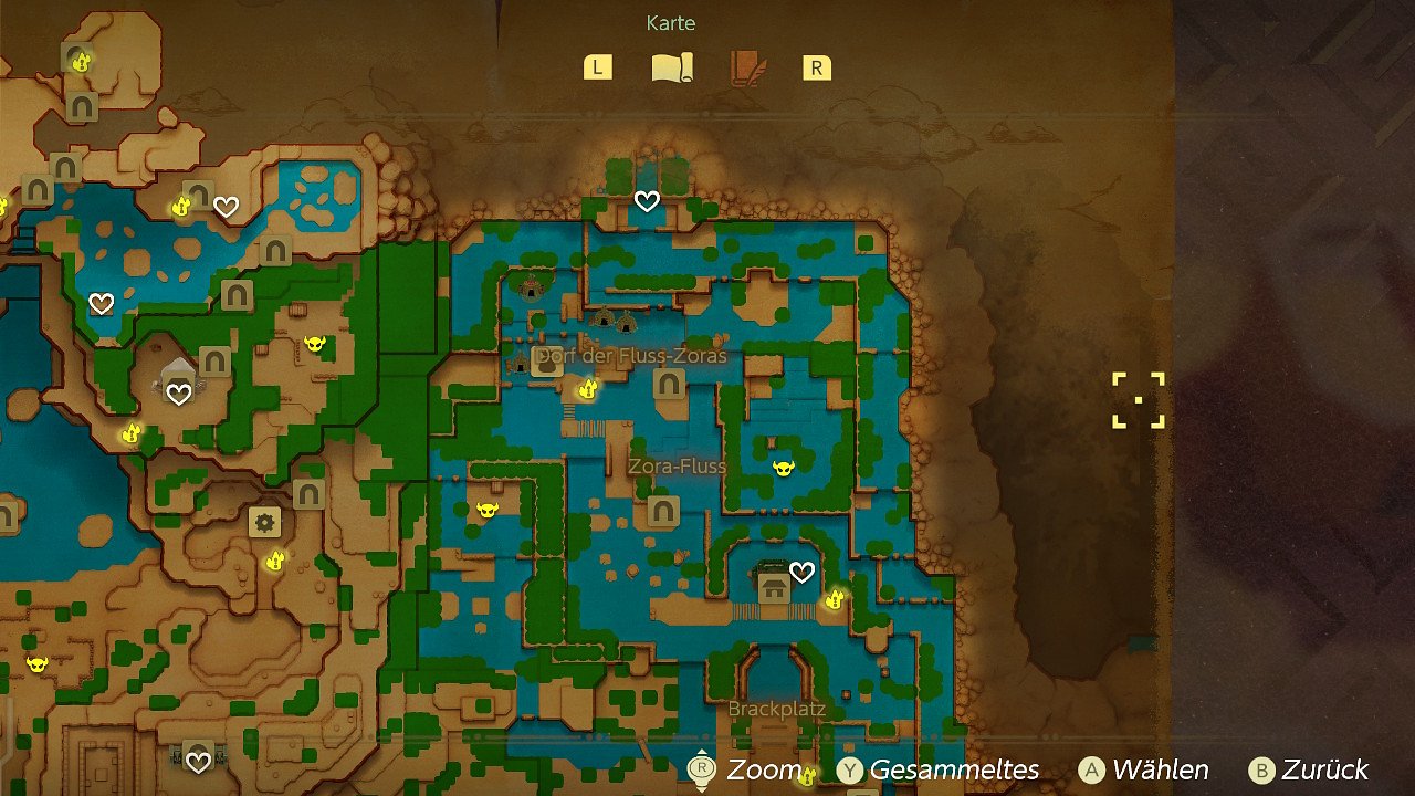Zelda Echoes of Wisdom Karte Herzteile Jabu Nord