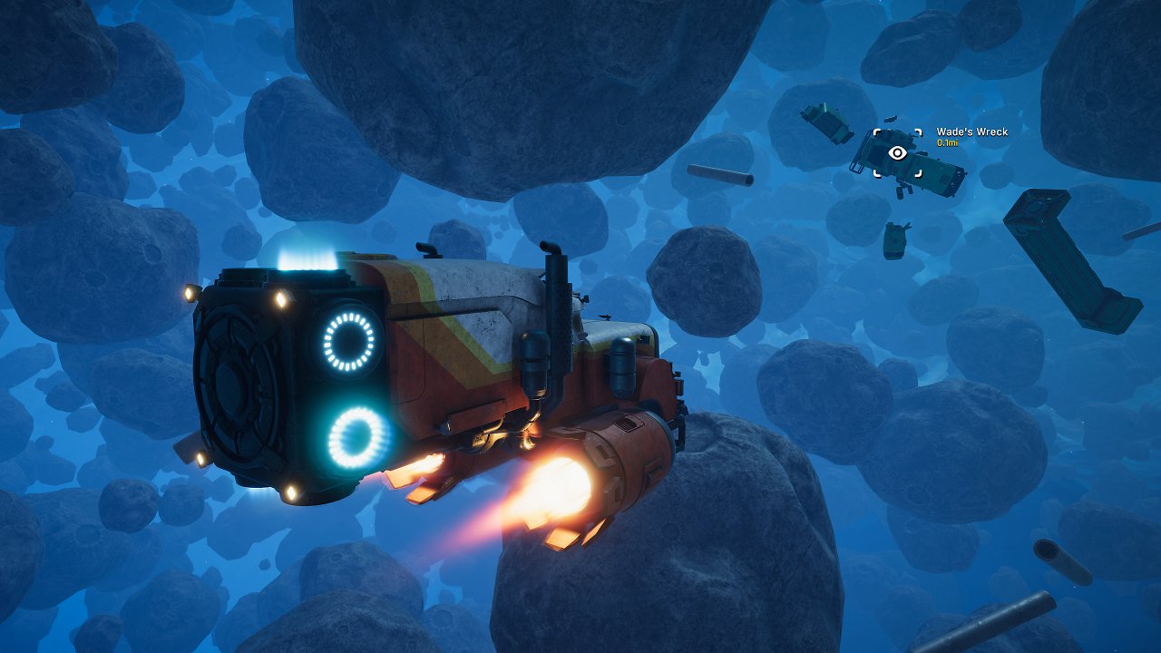 Der Truck im Asteroiden-Feld in Star Trucker