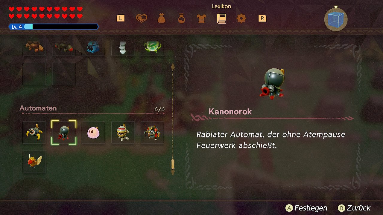 der Kanonorok im Inventar.
