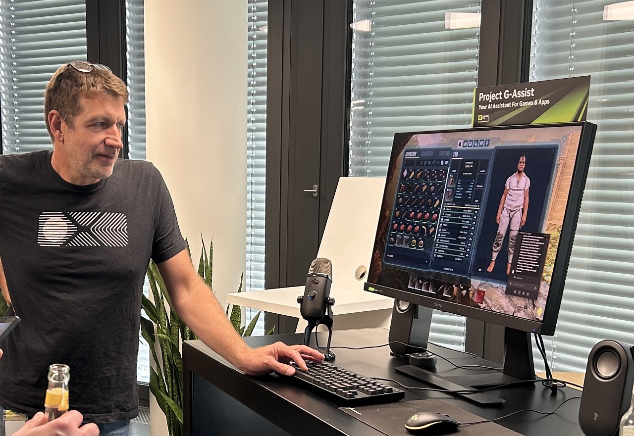 KI-Unterstützung: Lars Weinand (Nvidia) demonstriert Project G-Assist.