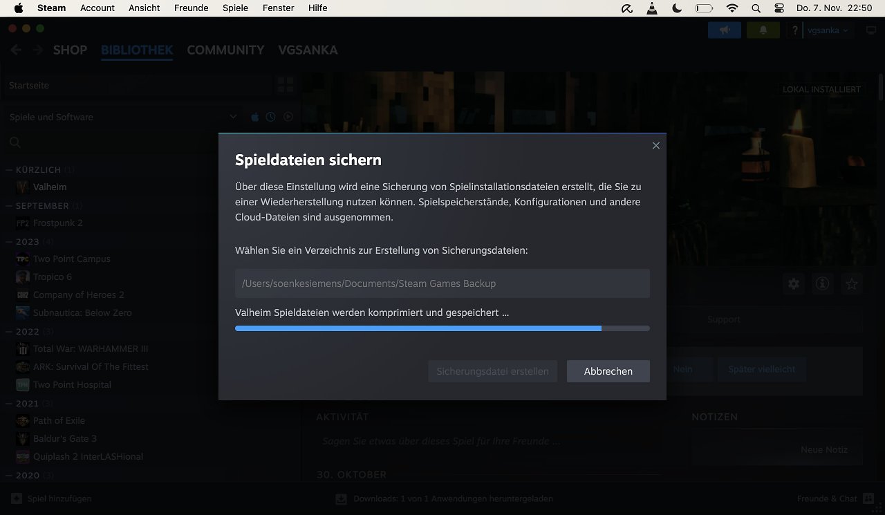 Dateien sichern