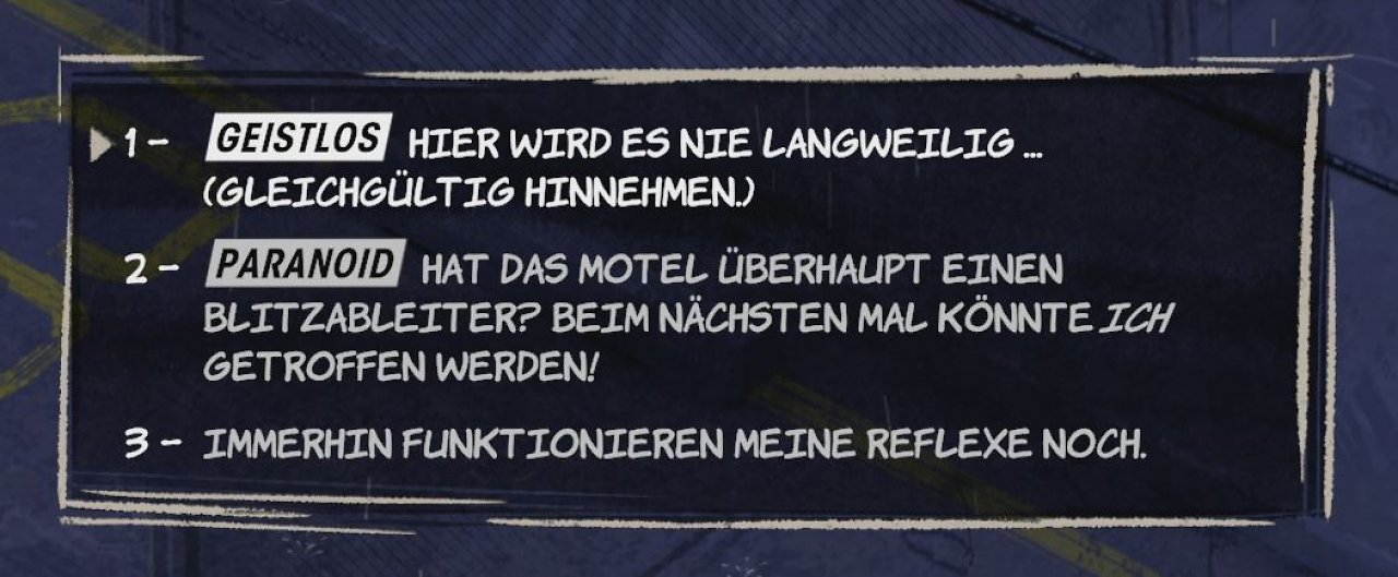Mehrere Dialogoptionen in Rue Valley.