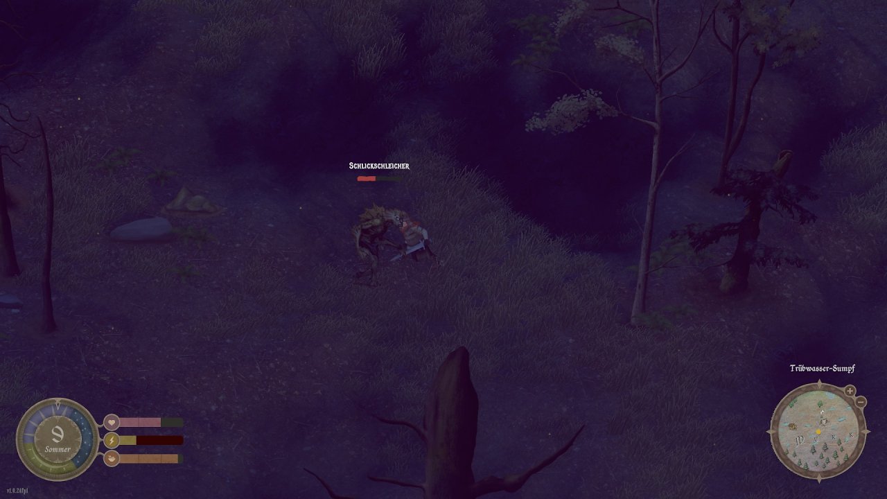 Kampf gegen ein Sumpfmonster in Mirthwood