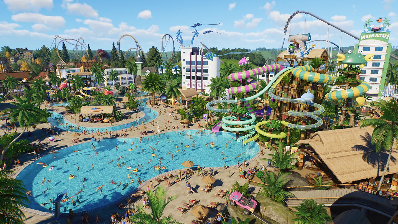 Pool mit Park rundherum
