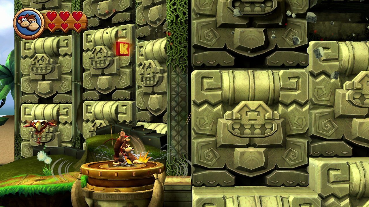 Donkey Kong schlägt auf einen Knopf