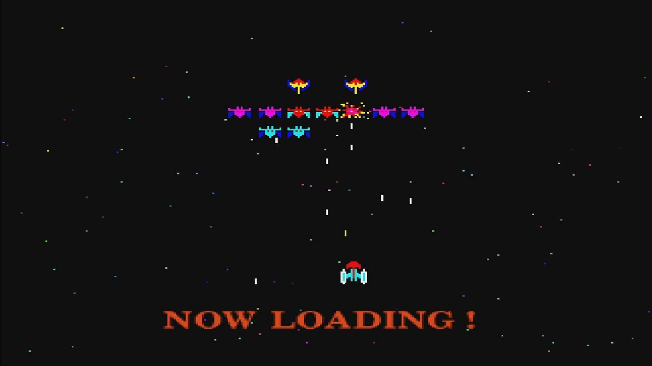 Galaxian als Ladebildschirm für Ridge Racer.