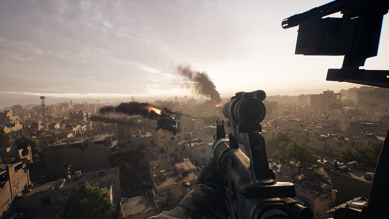 Blick über Mogadischu aus dem Helikopter