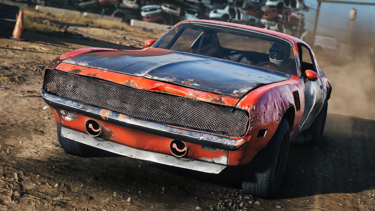 Ein rotes Auto in Wreckfest 2