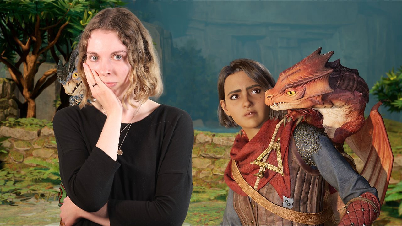 Die Autorin neben Mio mit einem Drachen auf der Schulter