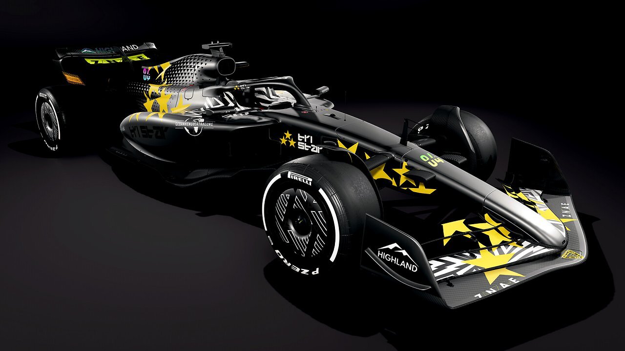Ein schwarzer Formel-1-Bolide