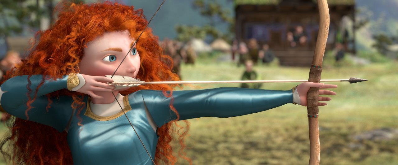 Merida zielt mit Pfeil und Bogen