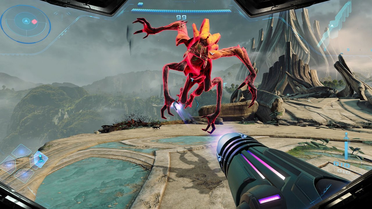 Ein Kampf gegen ein Monster in Metroid Prime 4