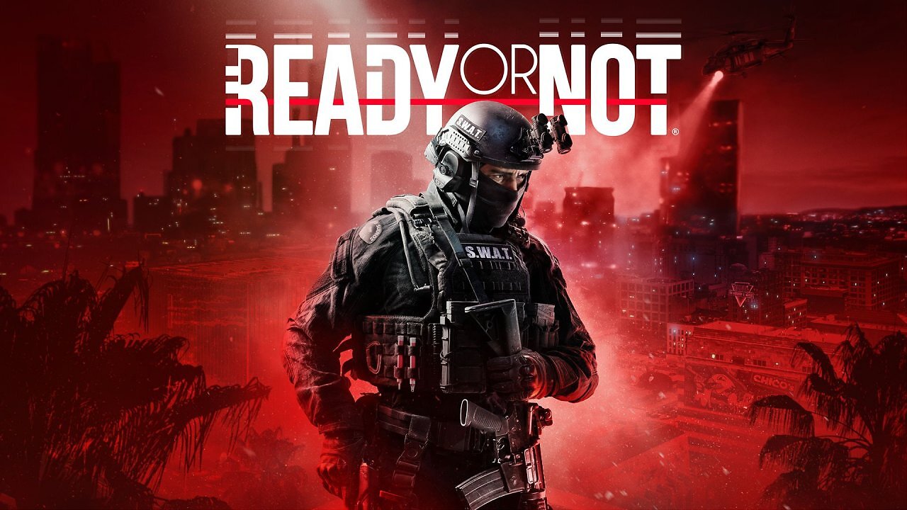 Keyart zu Ready pr Not mit SWAT-Mitglied im Fokus.