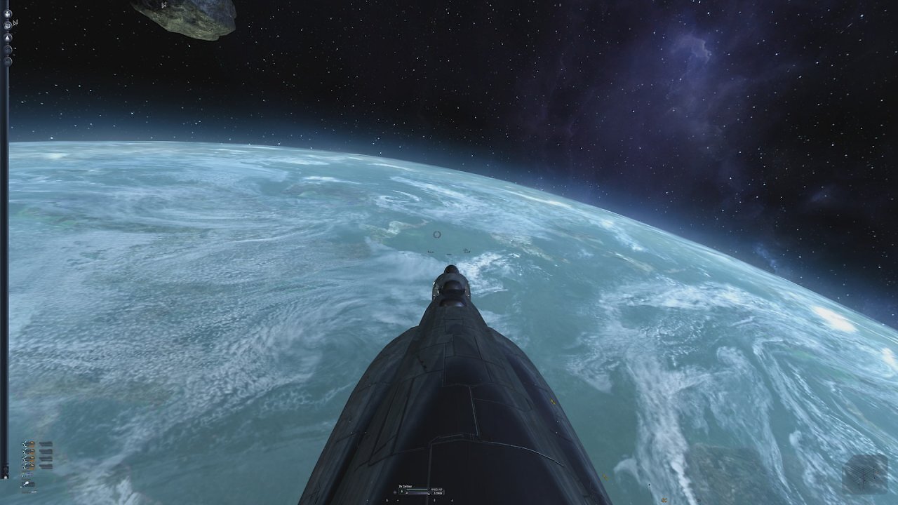 Ein Schiff über einem Planeten aus X3