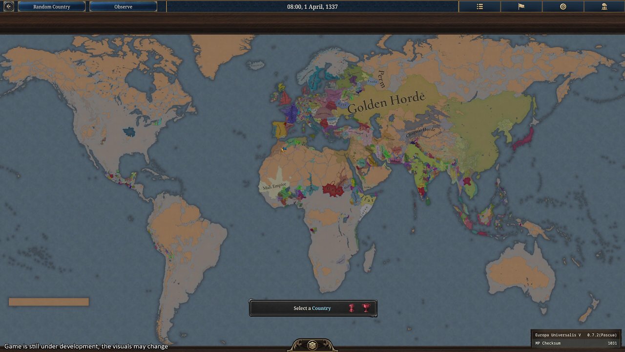Die Weltkarte in Europa Universalis 5