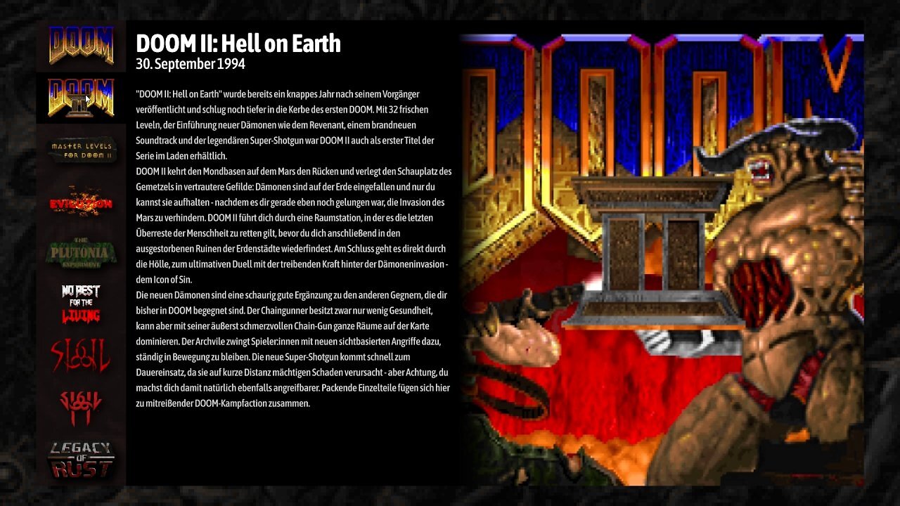 [27/06/2025] Das aktuelle Paket Doom + Doom II läuft auf Nightdives KEX-Engine und enthält alle offiziellen Releases, Mod-Support, Multiplayer und vieles mehr.