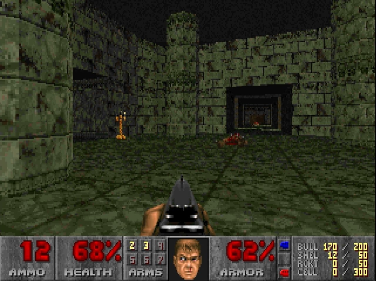 [27/06/2025] So sah Doom im Jahr 1993 aus: 320x240 Pixel, 256 Farben, maximal 35 Bilder pro Sekunde.