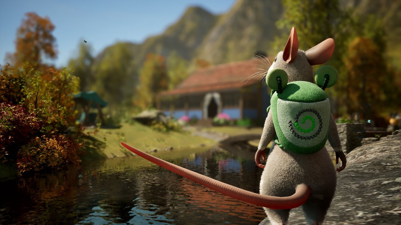 Eine Maus schaut in die Landschaft
