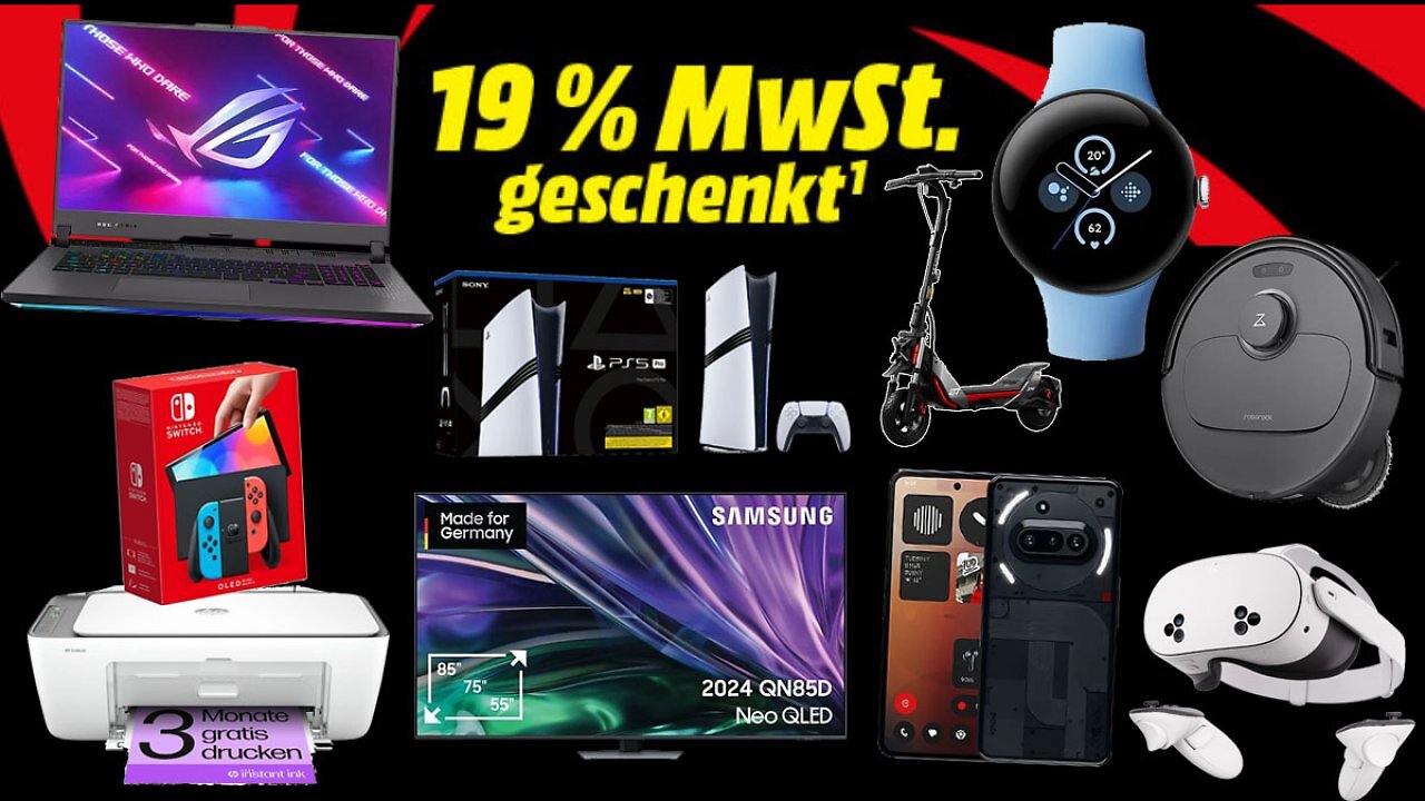 [26/06/2025] 19% MwSt. geschenkt bei MediaMarkt: Das sind die besten Deals der Mega-Rabatt-Aktion