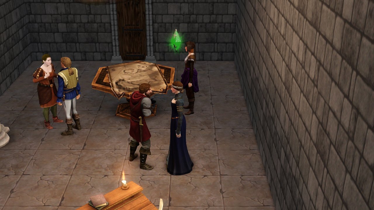Ein Gespräch zwischen der Monarchin und einem Bürger in Die Sims Mittelalter