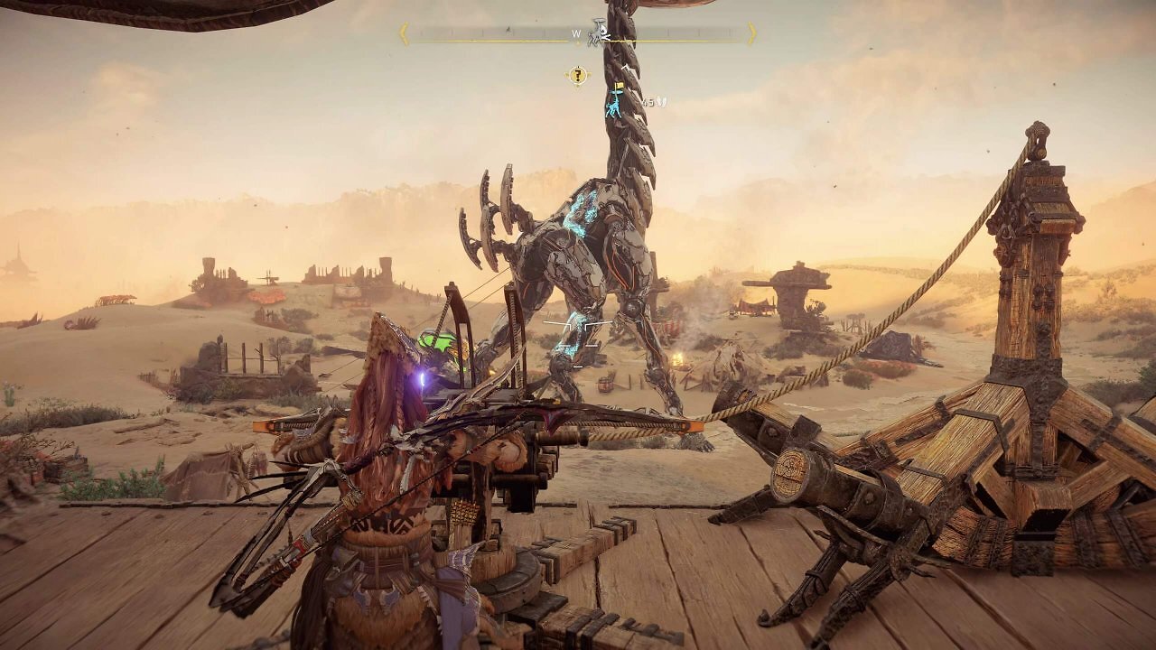 Aloy zielt auf einen Langhals