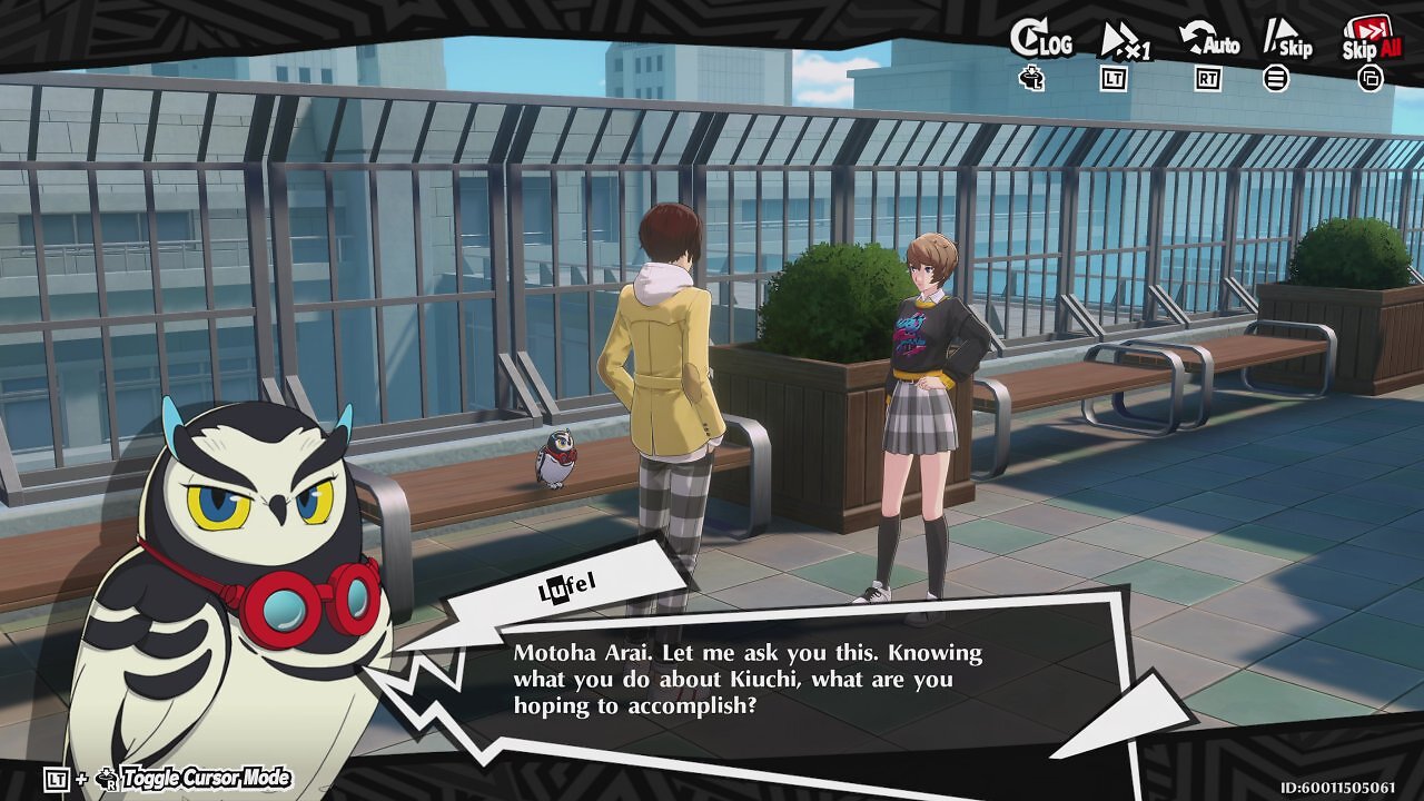 Ein Gespräch zwischen Lufel, Motoha und dem Protagonisten aus Persona 5: The Phantom X