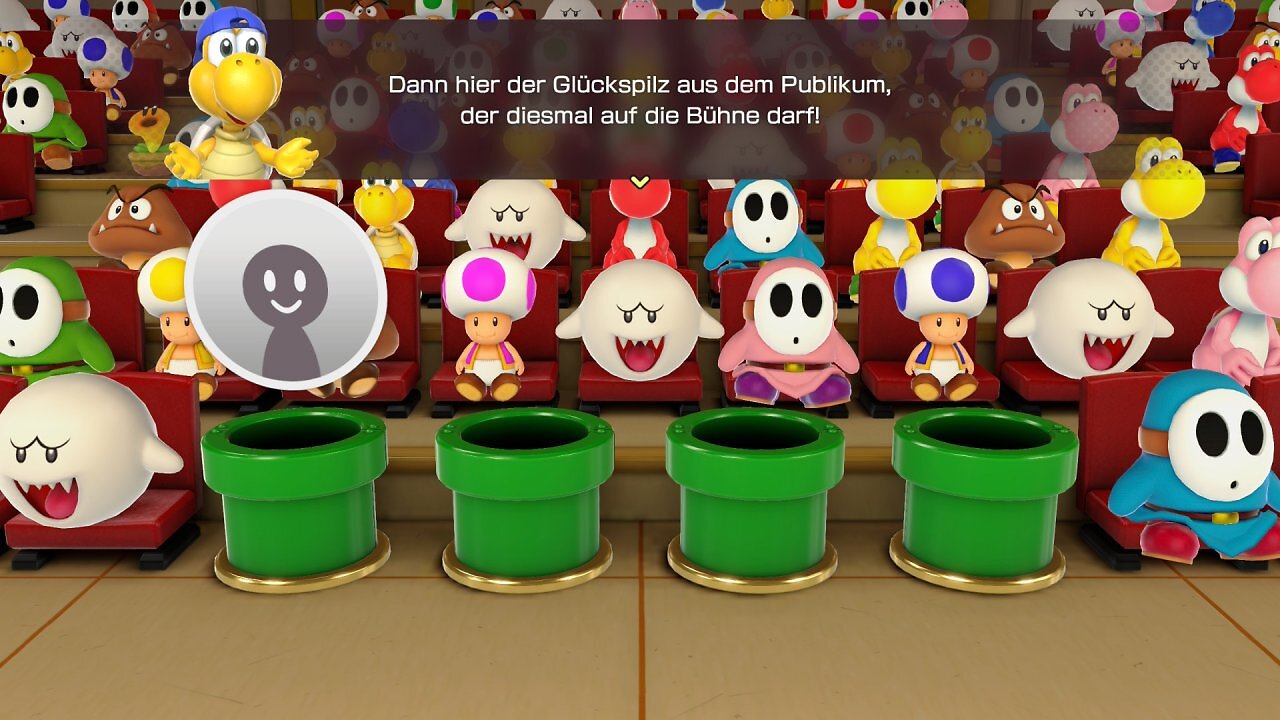 Die Vorstellung der Spieler für die Bowser-Bühne