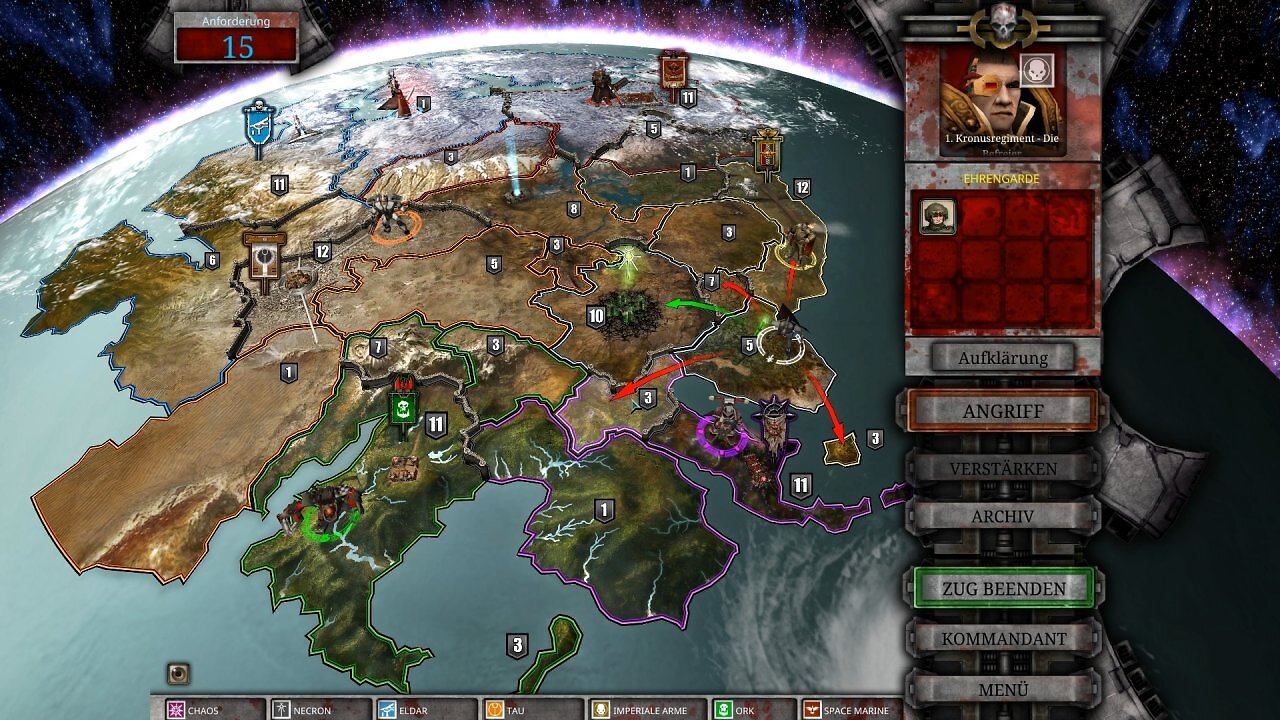 [14/08/2025] In Dark Crusade landet ihr zwischen den Missionen auf dieser taktischen Planetenkarte.