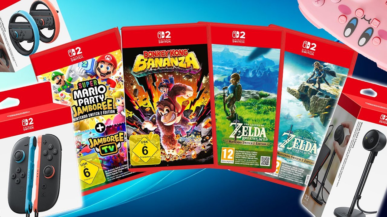[20/08/2025] Amazon knallt Switch 2 Games und Zubehör zur Gamescom raus: Donkey Kong, Mario Party, Zelda, Joy-Cons, Kamera und mehr&nbsp;