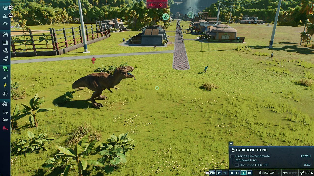 [27/10/2025] Kleinere Unfälle gehören zur üblichen Jurassic-Park-Erfahrung dazu. Ein T-Rex gönnt sich einen menschlichen Snack.
