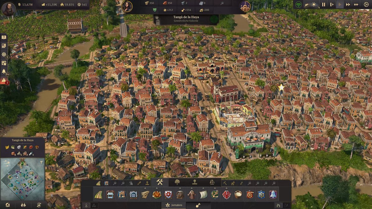 Eine weit ausgebaute Stadt der neuen Welt in Anno 1800