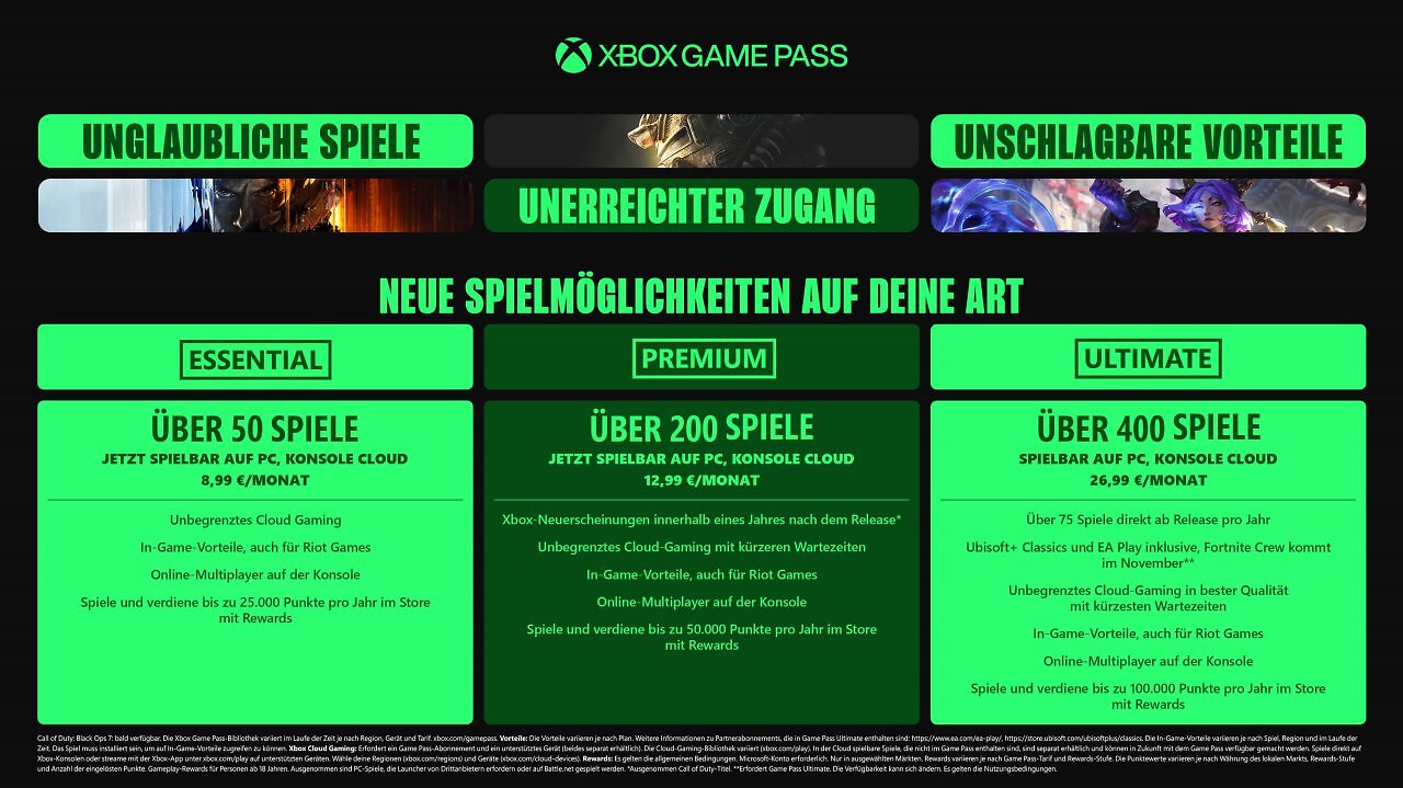 [02/10/2025] Die neuen Xbox Game Pass-Abos