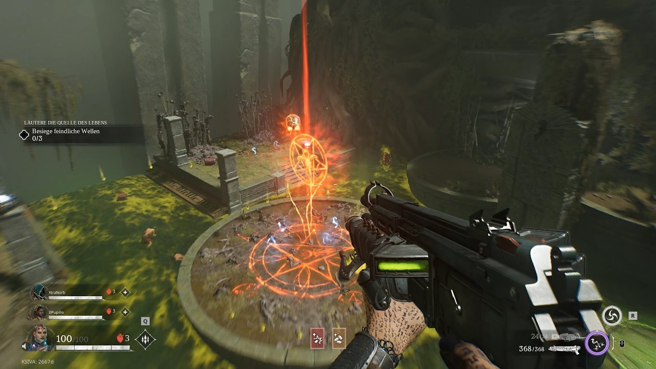 [04/11/2025] Quake 3 lässt grüßen: Mit Sprungpads hüpfen wir in vielen Arenen kreuz und quer durch die Luft.&nbsp;