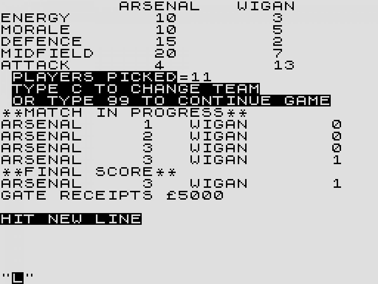 [02/12/2025] Die grafisch karge Geburt des Genres: Football Manager aus dem Jahr 1982 vom Engländer Kevin Toms.