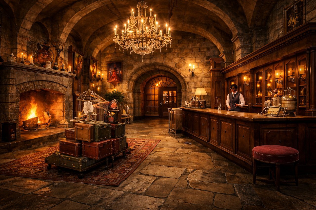 [19/12/2025] So stellt sich die KI das Harry-Potter-Themenhotel vor. Ob es am Ende wirklich so aussehen wird?