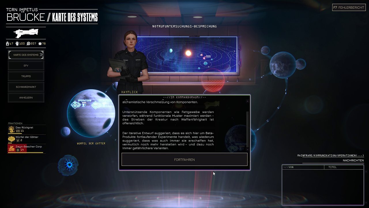 Die Story wird in gelegentlich vertonten Dialogboxen präsentiert. Ist nicht sonderlich spannend aber zweckdienlich.