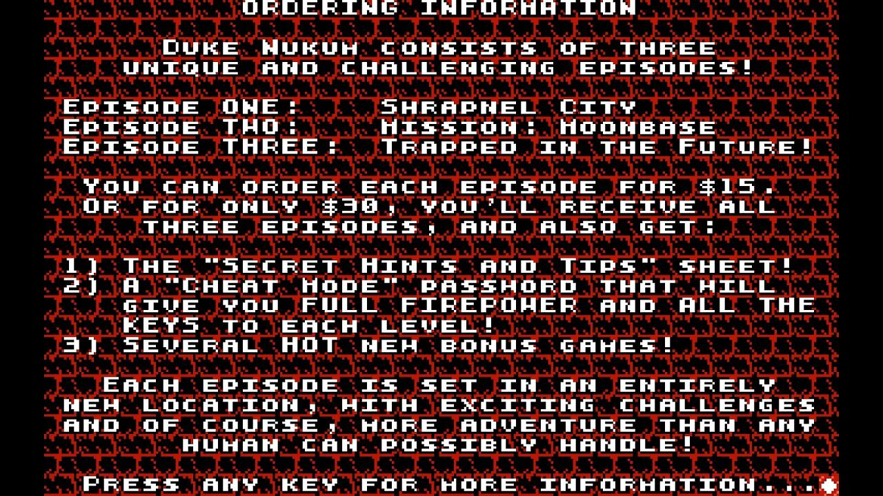 [08/02/2026] Apogee vertreibt alle seine Spiele als Shareware-Episoden. Wer den ersten Teil mag, kann sich die Vollversion direkt beim Entwickler bestellen.
