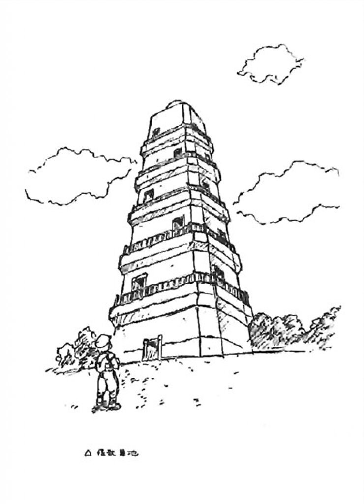 [06/03/2026] Wahrscheinlich ist das das erste Konzept des Pokémon-Turms in Lavendia City. Es könnte auch der Turm von Ho-oh aus Pokémon Silber und Gold sein, der es noch nicht in die ersten Spiele schaffte.