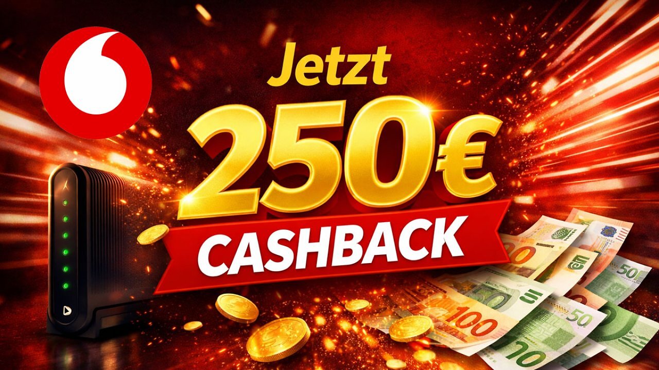 Statt 120 € jetzt 250 € Cashback: Vodafone wertet Kabel-Tarife deutlich auf - bis zu 800 Mbit/s für 19,99 €