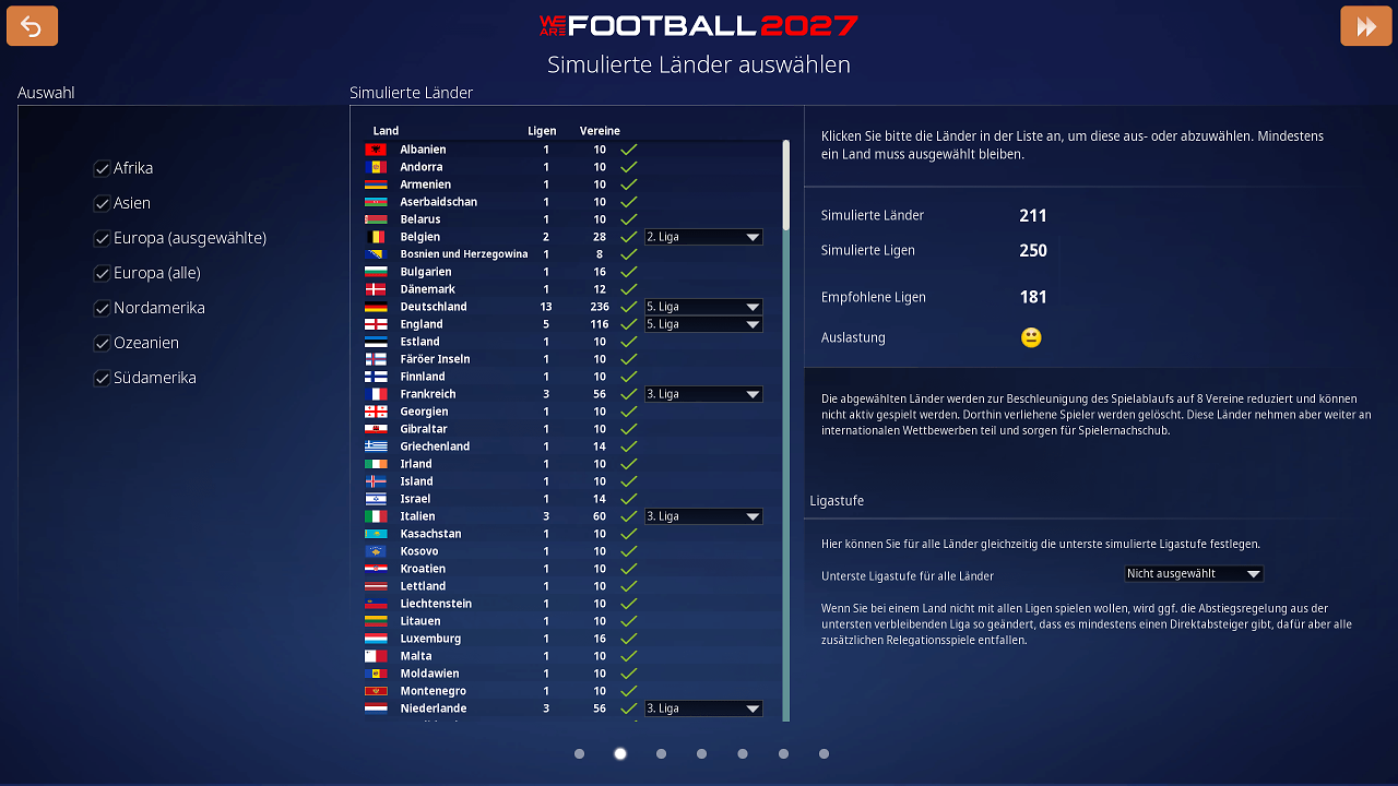 [25/03/2026] So wählt ihr Länder in We Are Football 2027 aus.