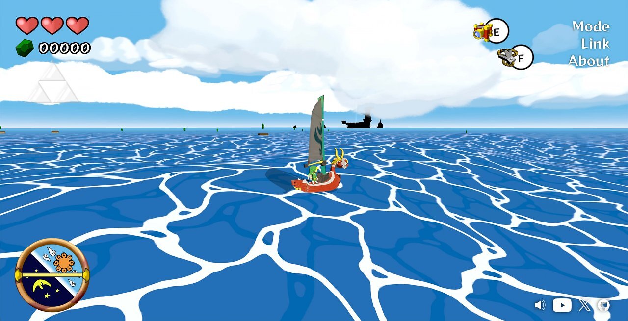 [25/03/2026] So sieht Wind Waker Threejs im Browser aus.