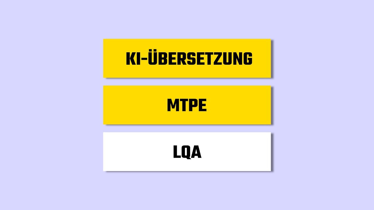 Eine Grafik, in der die drei Schritte der KI-Übersetzung gezeigt werden.