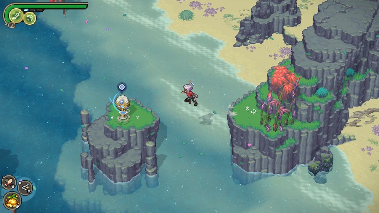 Das Springen und Erklimmen von Höhenstufen läuft ähnlich ab wie in Crosscode.