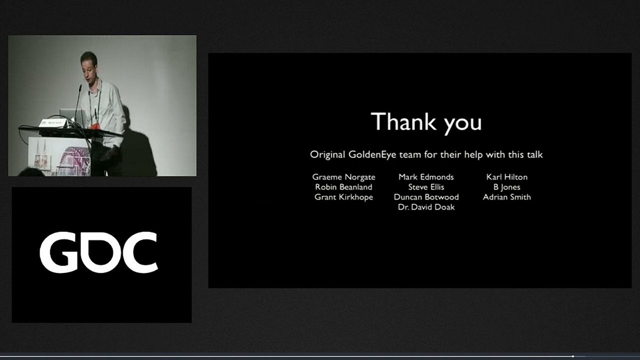 Screenshot aus einer Präsentation über GoldenEye 007 von Creative Director Martin Hollis