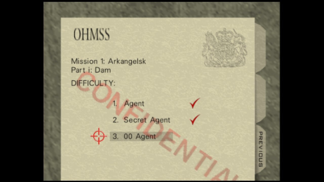 Screenshot aus dem Menü von GoldenEye 007